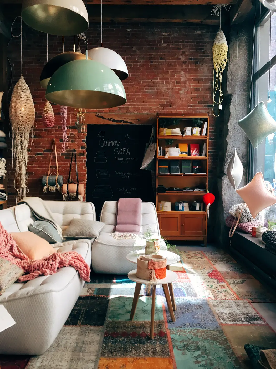 Living room opening through large sliding glass doors